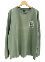 パタゴニア PATAGONIA 90s Vintage ヴィンテージ USA製 Mountainロゴ Tee マウンテンロゴ プリント 長袖カットソー XL Tシャツ グリーン LLサイズ 101MT-4715
