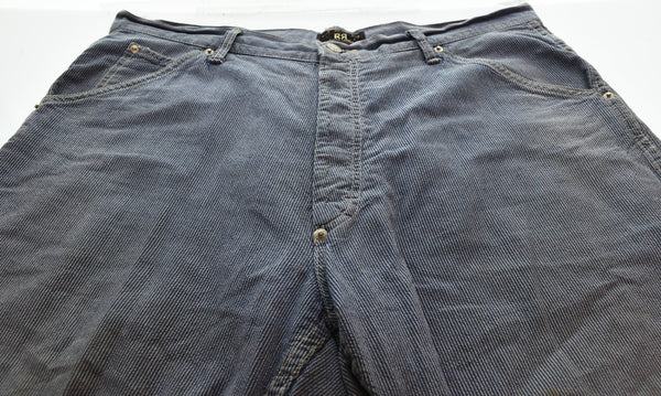 ダブルアールエル RRL ボタンフライ ラルフローレン ヒッコリー 90's ペインターパンツ 三つ星 タグ ボトムスその他 マルチカラー 34/32 103MB-594