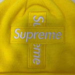 【中古】シュプリーム SUPREME ニューエラ クロス ボックス ロゴ ビーニー コラボ 帽子 メンズ帽子 ニット帽 黄色 201goods-662