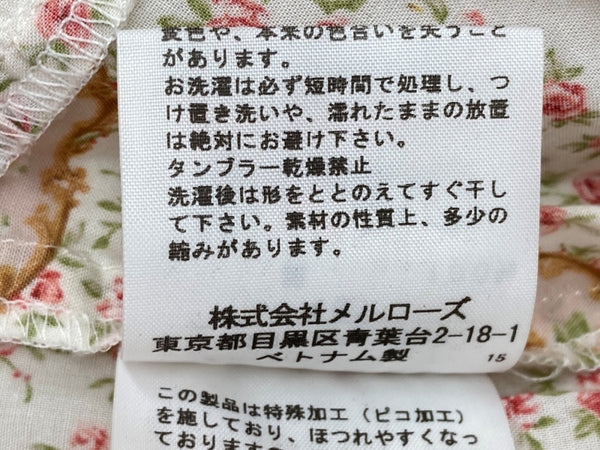 ピンクハウス PINKHOUSE DRESS ドレス 半袖 ロング丈 マキシ丈 ピコフリル ローズブーケ 小花柄 リボン フリル ティアード レトロ アンティーク ロリータ PINK アイボリー IVORY A2151FAY303 ワンピース 総柄 ピンク Lサイズ 104LT-221