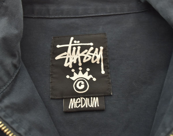 ステューシー  STUSSY 刺繍 ロゴ ジップアップ ワークジャケット ブルゾン ネイビー ジャケット ネイビー Mサイズ 103MT-1782