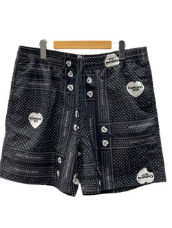 カーハート Carhartt WIP SLATER SWIM TRUNKS スイム ショート パンツ ハート 短パン ハーフ ショーツ 水着 黒 総柄 I031536 ハーフパンツ ブラック XLサイズ 104MB-184