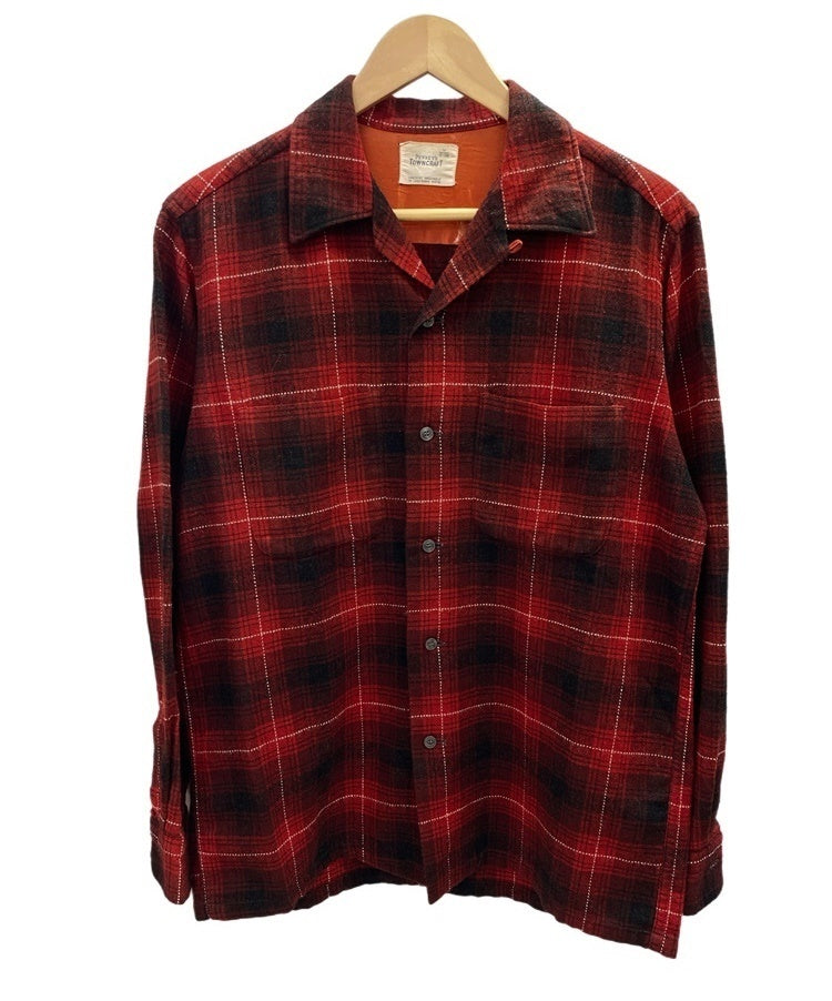 ブレント【50s~60s】TOWNCRAFT　タウンクラフト　オンブレチェックシャツ　赤