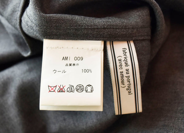 アミ AMI  WOOL ウール長袖シャツ グレー AMI 009 40 長袖シャツ 無地 グレー 103MT-353