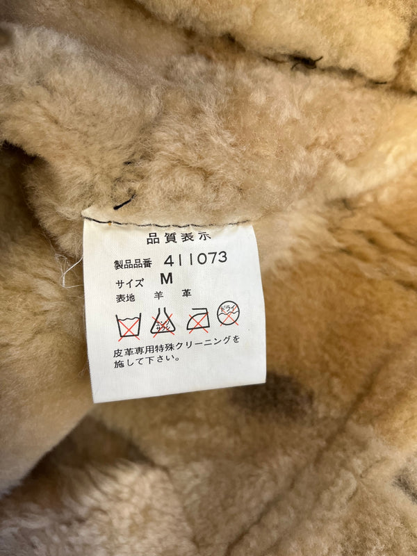 レザーアイテム Leather B-3フライトジャケット ベスト シープスキン 羊革 パッチワーク ムートンベスト 411073 ベスト ブラウン Mサイズ 101MT-5412