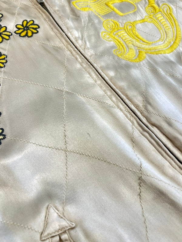 ブルーナボイン BRU NA BOINNE トレジャージャンパー2号 リバーシブルブルゾン スカジャン サテン コットンベロア I DREAMED 刺繍  1158217 サイズ2 ジャケット ゴールド 101MT-5204