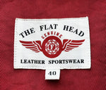 フラットヘッド THE FLAT HEAD ディアスキン ダブル ライダース ジャケット レザー 鹿革 レザーパイピング レザーレース 40 ジャケット ブラック 103MT-1276