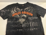 ハーレーダビッドソン Harley-Davidson 00's MORTERCYCLE イーグル モーターサイクル バイク バーアンドシールドロゴ ダイス 両面 プリント Tシャツ ブラック Lサイズ 101MT-4535