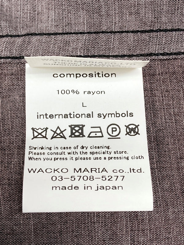 ワコマリア WACKO MARIA 23SS 2PAC HAWAIIAN SHART ハワイアン レーヨン シャツ 黒 半袖シャツ 総柄 ブラック Lサイズ 104MT-1644