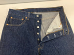リーバイス Levi's 90's 90年代 赤文字501 脇割り 濃紺 ボタン裏552刻印 MADE IN USA アメリカ製 VINTAGE ヴィンテージ デニム ブルー W34L36 101MB-756