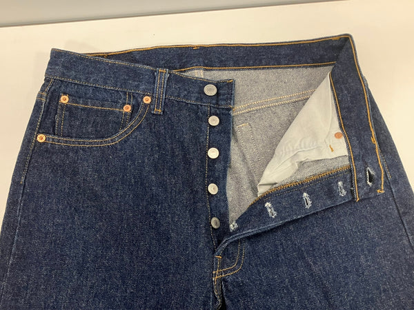 リーバイス Levi's 90's 90年代 赤文字501 脇割り 濃紺 ボタン裏552刻印 MADE IN USA アメリカ製 VINTAGE ヴィンテージ デニム ブルー W34L36 101MB-756