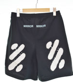 オフホワイト OFF-WHITE 17SS DIAG SPRAY MESH SHORTS スプレーデザイン メッシュハーフパンツ  ハーフパンツ ブラック Sサイズ 103MB-605
