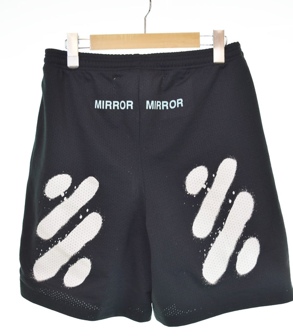 オフホワイト OFF-WHITE 17SS DIAG SPRAY MESH SHORTS スプレーデザイン メッシュハーフパンツ  ハーフパンツ ブラック Sサイズ 103MB-605