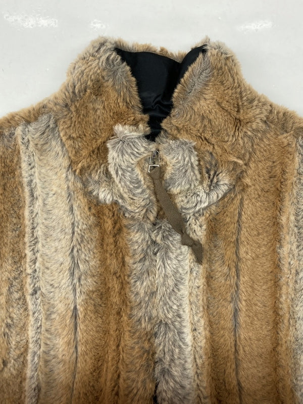 ベッドフォード BED J.W. FORD 15AW FAKE FUR VEST フェイク ファー ベスト ハーフジップ 茶 サイズ 1 ベスト ストライプ ブラウン 104MT-948