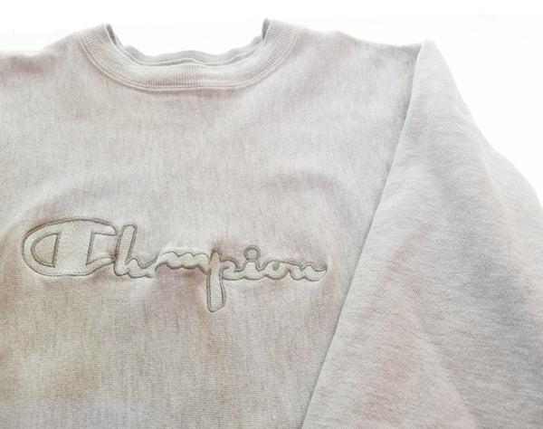チャンピオン Champion 90年代 90s REVERSE WEAVE リバースウィーブ 刺繍 タグ made in USA 90's スクリプト ロゴ ダブルリブ XXL スウェット グレー 103MT-3268