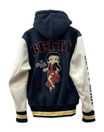 ブレイブマン The Brave-Man ボンディング スタジャン ベティ・ブープ ベティちゃん 刺繡 ボタン アウター ジャケット 白 紺 ジャケット キャラクター ネイビー Lサイズ 104MT-1813