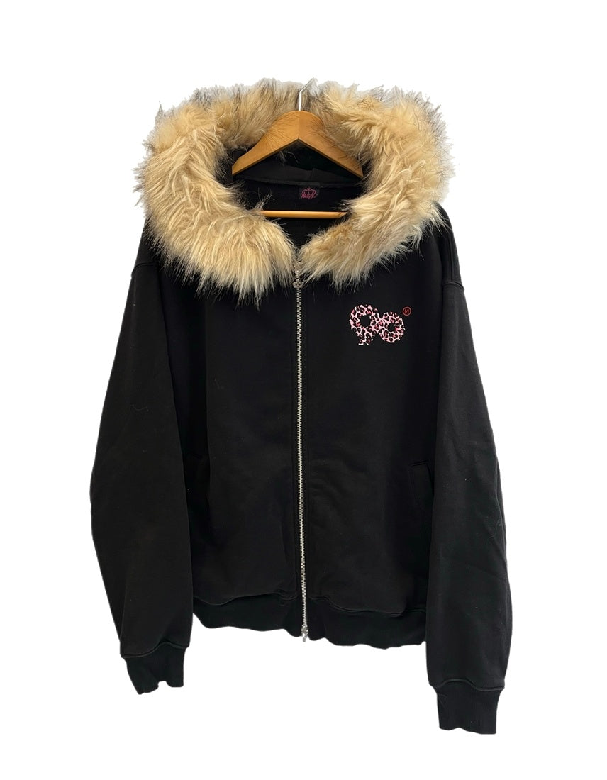 9090 OG Logo Glitter Half Zip Hoodie 9090 girl OG Logo Glitter 