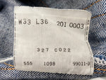 リーバイス Levi's 90s 90年代 501XXc USA製 555 バレンシア 37モデル 復刻 LVC ジーパン ジーンズ 紺 青 無地 デニム ネイビー W33 L36 104MB-321