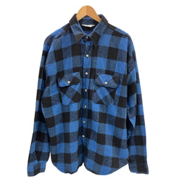 ファイブブラザー FIVE BROTHER 70's~80's 70~80年代 三角タグ ヘビーネルシャツ フランネル ヘビネル ワークシャツ バッファローチェック MADE IN USA アメリカ製 VINTAGE ヴィンテージ XL 長袖シャツ ブルー LLサイズ 101MT-5174