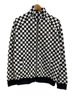 フレッドペリー FRED PERRY トラックジャケット ボンバージャケット 総柄 ブロックチェック J1105 サイズ42 ジャージ ブラック 101MT-4775