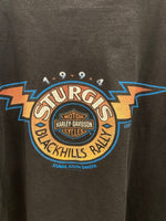 ハーレーダビッドソン Harley-Davidson 90s ©1994 Vintage ヴィンテージ  STURGIS  プリントTシャツシャツ  黒 Tシャツ ブラック 101MT-2991