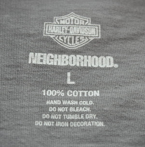 ネイバーフッド NEIGHBORHOOD NEIGHBORHOOD × HARLEY DAVIDSON ハーレーダビッドソン コラボ 22AW スカル Tシャツ グレー Lサイズ 103MT-2744
