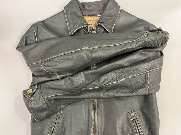 アヴィレックス AVIREX カウハイド 牛革 シングルライダース レザージャケット 6141017 ジャケット グレー Mサイズ 101MT-5116