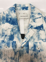 フェンチェンワン Feng Chen Wang TRUCKER JACKET トラッカー ジャケット タイダイ ストレッチ ボタン アウター 白 青 FUS17JK23 ジャケット 総柄 ホワイト Mサイズ 104MT-2105