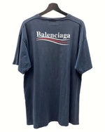 バレンシアガ BALENCIAGA CAMPAIGN LOGO PRINT T-SHIRT キャンペーン ロゴ プリント Tシャツ 半袖 カットソー 紺 556150 TAV44 Tシャツ ロゴ ネイビー Mサイズ 104MT-1183
