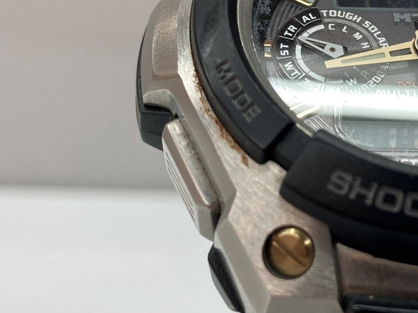 ジーショック G-SHOCK CASIO カシオ 耐衝撃構造 20気圧防水 三ツ折れプッシュ 中留アウトドア 腕時計 ウォッチ 5055 銀 MTG-1500 メンズ腕時計シルバー 104T-32