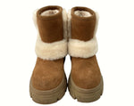 アグ UGG Brooklyn Sunburst ブルックリン サンバースト Boots 厚底 ヒール スエード ファー ムートン BROWN 茶色 1145710 レディース靴 ブーツ ムートンブーツ ブラウン 25cm 104S-702