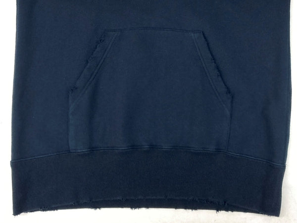 サカイ sacai 21AW × Fragment Design フラグメント Pullover Hoodie プルオーバー フーディ ダメージ加工 SF 紺 21-0315S サイズ 2 パーカ ロゴ ネイビー 104MT-1595