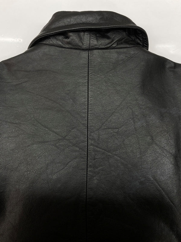 US US古着 LEATHER JACKET レザー ジャケット NOTHING ELSE IS A PEPSI ジップアップ ペプシ 企業 アウター 黒 ジャケット 無地 ブラック XLサイズ 104MT-2226