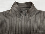 イッセイミヤケ ISSEY MIYAKE プリーツプリーズ PLEATS PLEASE ジップアップ フルジップ ドメス Y2K 日本製 OLIVE オリーブ KHAKI 緑 グリーン系 PP63-JD427 ジャケット 無地 カーキ SIZE4 104LT-252