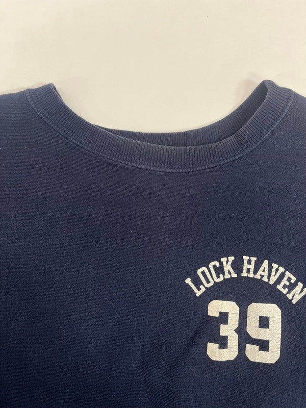 チャンピオン Champion 80s 80's トリコタグ REVERSE WEAVE リバースウィーブ LOCK HAVEN 39 プリント US古着 ヴィンテージ 紺 スウェット ネイビー Sサイズ 101MT-5132