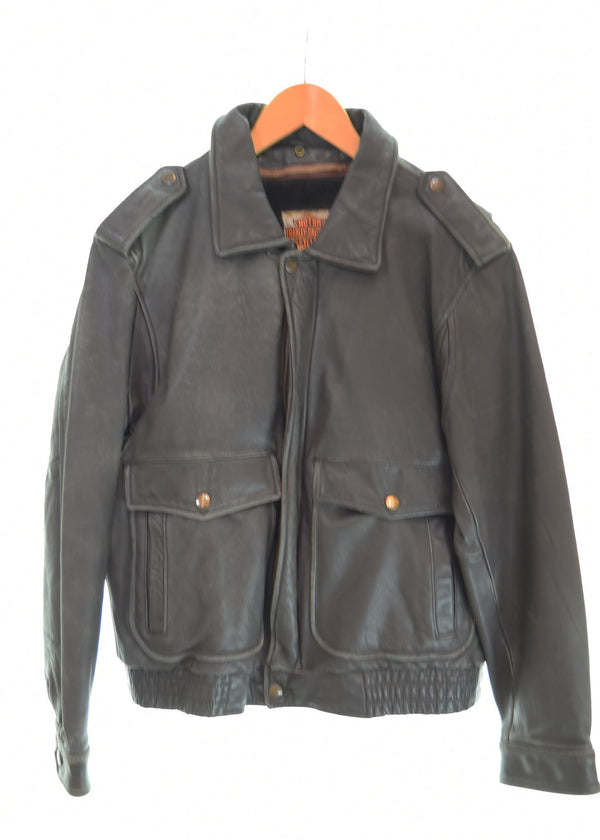 ハーレーダビッドソン HARLEY DAVIDSON  G-1 レザー フライトジャケット 茶 KI-110 38 ジャケット ブラウン 103MT-2175