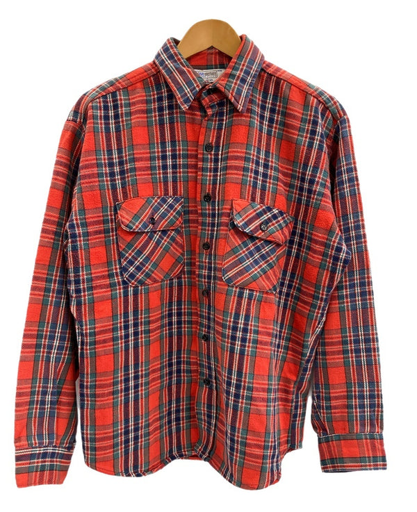 ファイブブラザー FIVE BROTHER 70s 80s ヴィンテージ チェックシャツ US古着 長袖シャツ レッド Lサイズ 101MT-3429