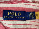 ラルフローレン RalphLauren ポロ POLO 23SS 現行タグ ストライプドベルテッド リネン ミディシャツ ドレス SHIRT LINEN 麻 DRESS ロング丈 RED 赤 BEIGE ベージュ ワンピース ストライプ レッド SIZE4 104LT-188