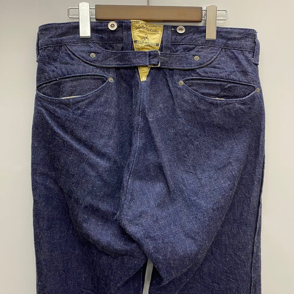 【曜日割引対象外】 ウエアハウス WAREHOUSE HELLER'S CAFE シンチバック サスペンダーボタン デニム ブルー 32サイズ 201MB-896 VB