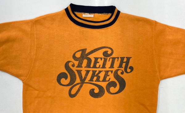 US古着 US Keith Sykes キース・サイクス sweatshirt 半袖スウェット ラインリブ スウェット プリント オレンジ 104MT-1481
