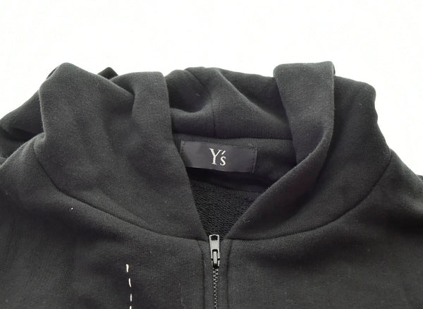 ワイズ Y's COTTON LYOCELL EMBROIDERY LONG HOODIE パーカー 黒 YK-T03-960 2 パーカ 刺繍 ブラック 103MT-457