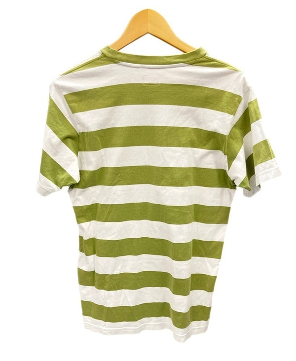 シュプリーム SUPREME Old English Striped Top Olive 15SS ロゴ 黄緑 半袖 Tシャツ ボーダー グリーン Sサイズ 101MT-2468
