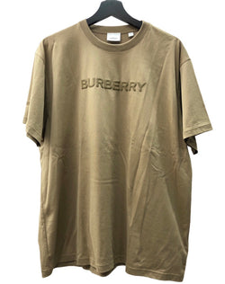 バーバリー Burberry 22SS クルーネック ロゴ ラバープリント 半袖 茶 8055310 Tシャツ ロゴ ベージュ Mサイズ 104MT-245