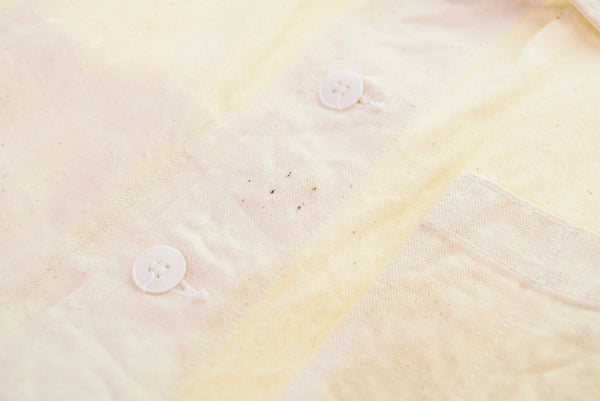 US US古着 au perroquet フレンチワークジャケット Made in France コットンヘリンボーンツイル  生成り フランス製 46 ジャケット ホワイト 103MT-2914