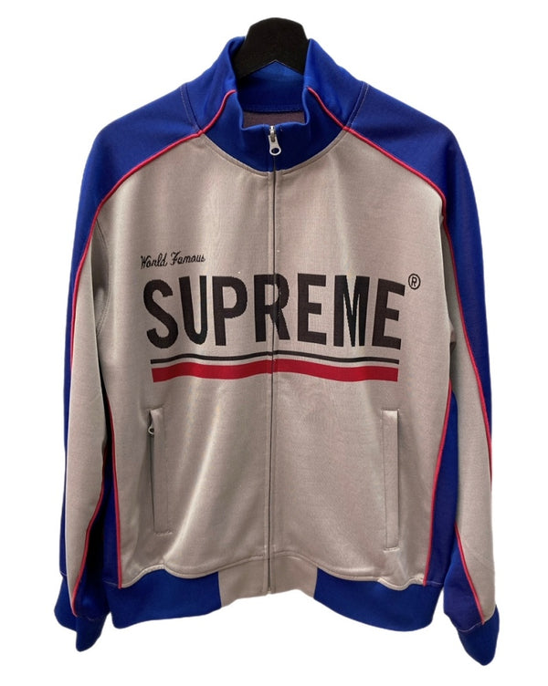 シュプリーム SUPREME World Famous Jacquard Track Jacket ワールド フェイマス ジャカード トラック ジャケット 灰 ジャケット ロゴ グレー Lサイズ 104MT-1525