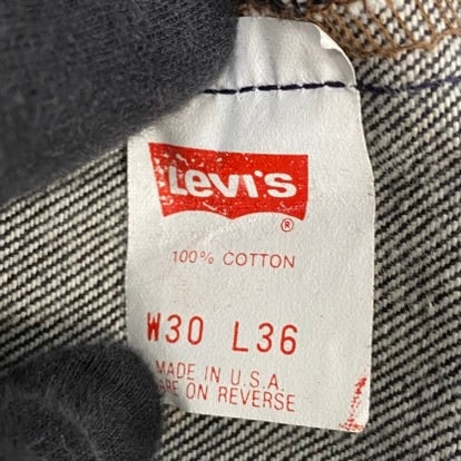 【曜日割引対象外】 リーバイス Levi's 80's 501 デッドストック 先染めブラック USA製 501-0658 デニム ブラック W30 L36サイズ 201MB-954 VB