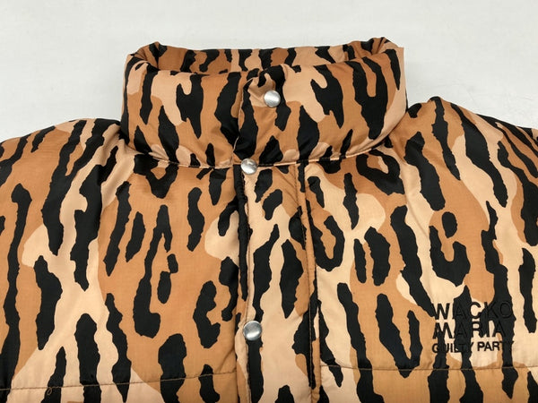 ワコマリア WACKO MARIA × NANGA ナンガ 21AW LEOPARD DOWN JACKET TYPE-1 レオパード ダウン ジャケット 茶 ジャケット ヒョウ柄・レオパード柄 ブラウン Sサイズ 104MT-1117