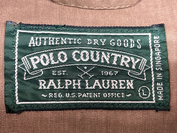 ラルフローレン RalphLauren ポロカントリー POLO COUNTRY オンワード樫山 ミリタリー MILITARY ヴィンテージ VINTAGE フード取り外し可能 コットン シンガポール製 BROWN 茶色 P12-JRRL-KM-0734 ジャケット 無地 ブラウン Lサイズ 104MT-2084