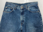 ダブルアールエル RRL 90s DENIM PANTS デニム パンツ ジップフライ ジーパン ジーンズ USA製 Ralph Lauren インディゴ 青 ロゴ R004 デニム ブルー 33/31 104MB-233