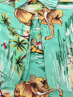 ラルフローレン RalphLauren OPEN COLLAR SHIRT オープン カラー シャツ CALDWELL アロハ ハワイアン 半袖 開襟 緑 半袖シャツ 総柄 グリーン Lサイズ 104MT-1709